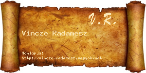 Vincze Radamesz névjegykártya